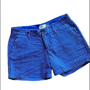 OLD NAVY EVERYDAY SHORTS BLUE POLKA DOT SHABBY CHIC MODERN DRESSY CASUAL SIZE 0